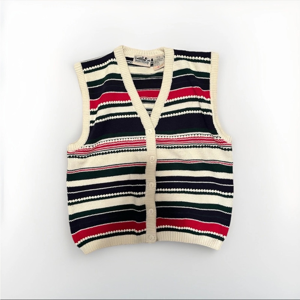 Vintage Northern Reflection Striped Knit Vest M